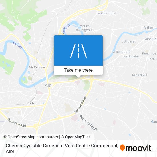 Chemin Cyclable Cimetière Vers Centre Commercial map