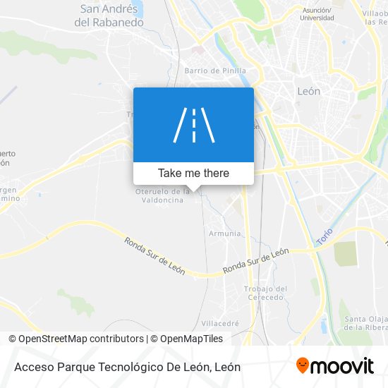 mapa Acceso Parque Tecnológico De León