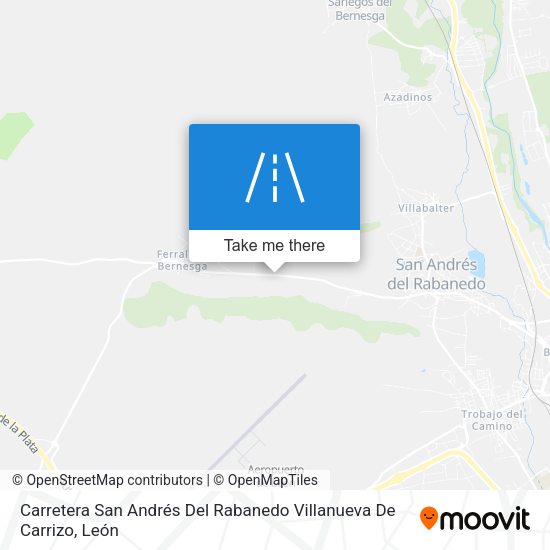 Carretera San Andrés Del Rabanedo Villanueva De Carrizo map