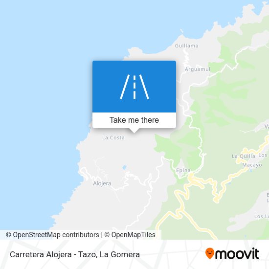 Carretera Alojera - Tazo map