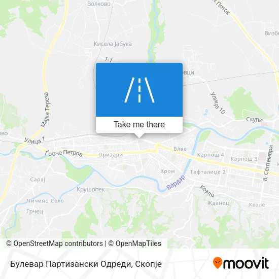 Булевар Партизански Одреди map