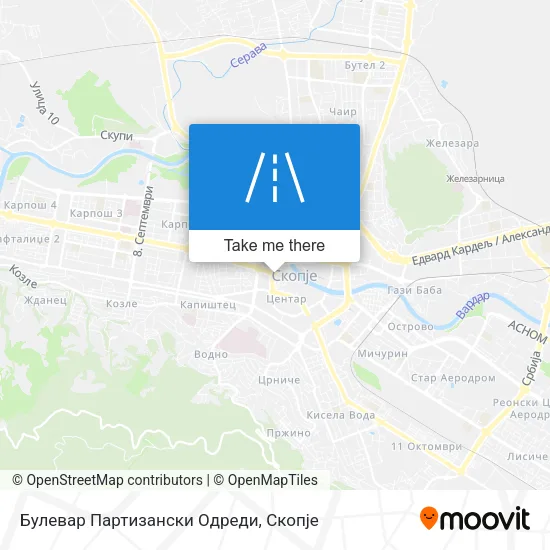 Булевар Партизански Одреди map