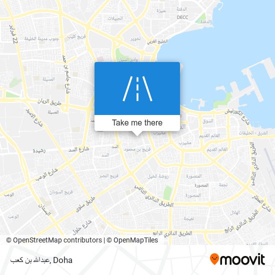 عبدالله بن كعب map