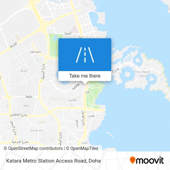 Katara Metro Station Access Road map