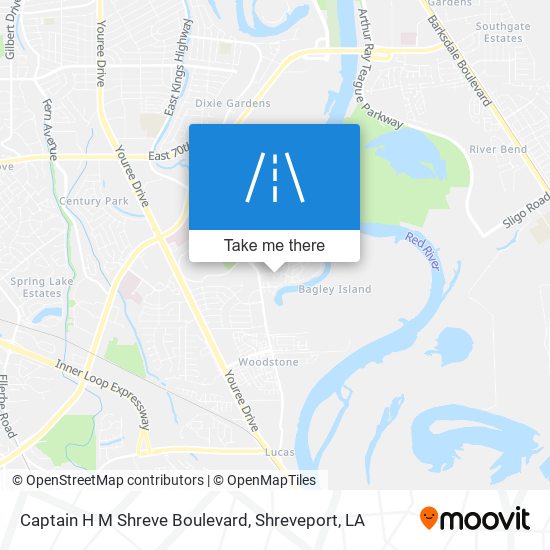 Captain H M Shreve Boulevard map