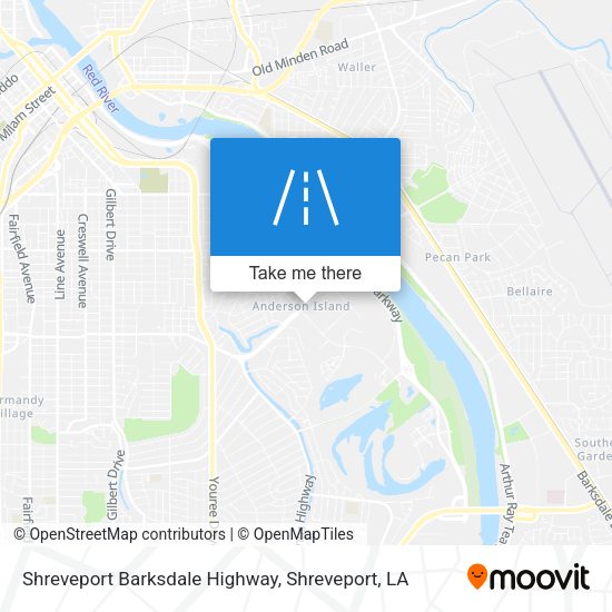 Shreveport Barksdale Highway map