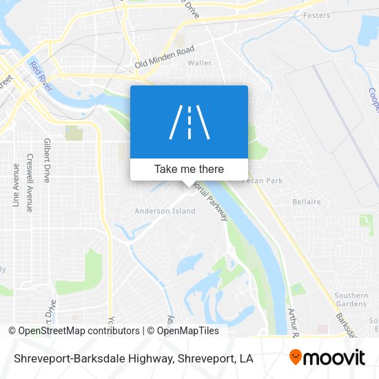 Shreveport-Barksdale Highway map