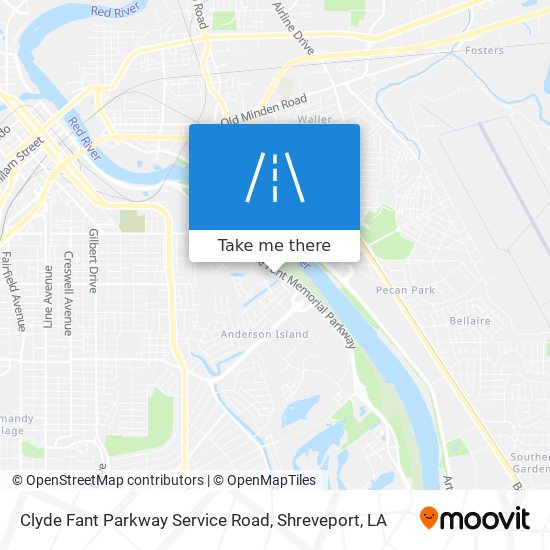 Clyde Fant Parkway Service Road map