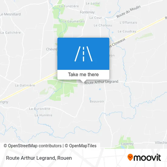 Route Arthur Legrand map