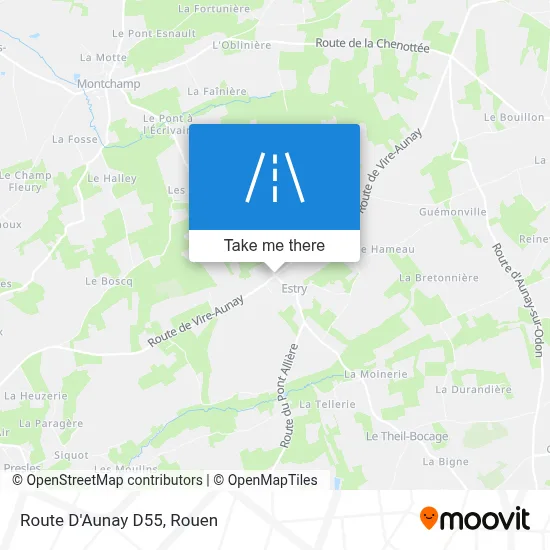 Route D'Aunay D55 map