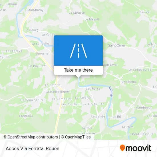 Accès Via Ferrata map