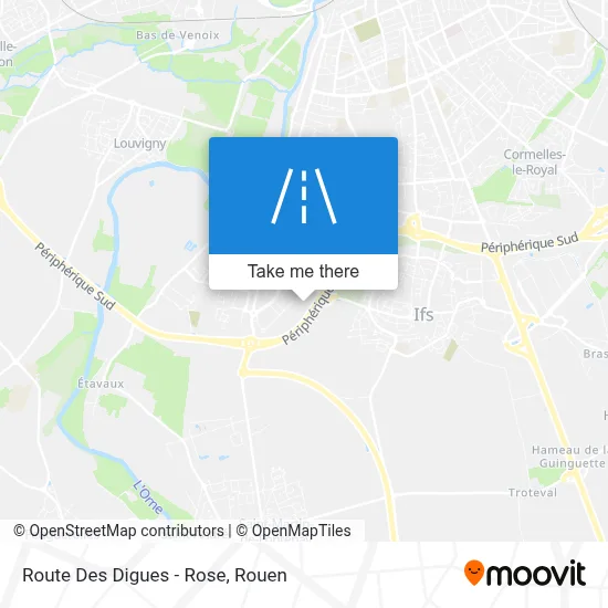 Route Des Digues - Rose map