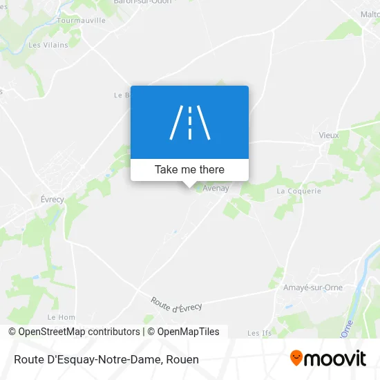 Route D'Esquay-Notre-Dame map