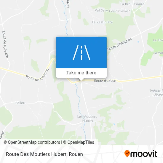 Route Des Moutiers Hubert map