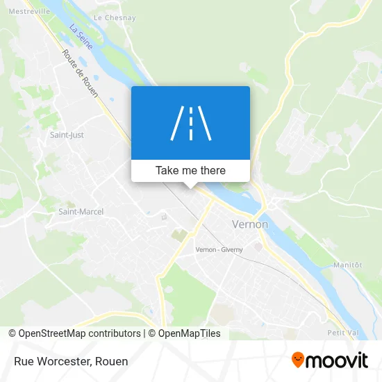 Rue Worcester map
