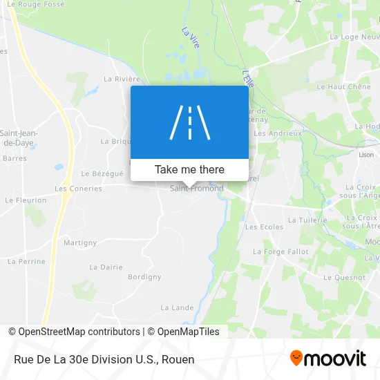 Mapa Rue De La 30e Division U.S.