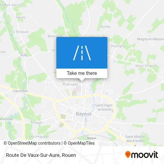 Route De Vaux-Sur-Aure map