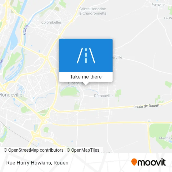 Rue Harry Hawkins map