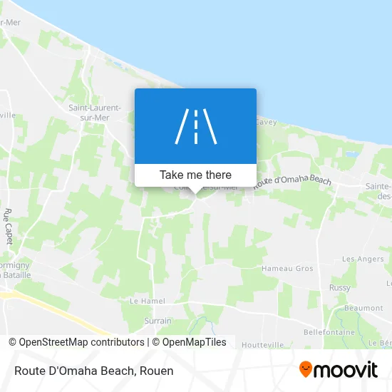 Route D'Omaha Beach map
