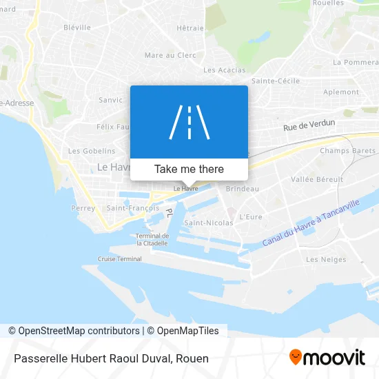 Passerelle Hubert Raoul Duval map