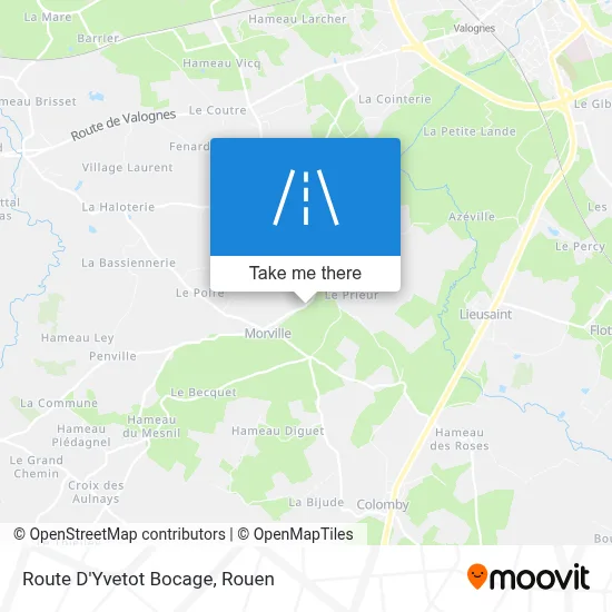 Route D'Yvetot Bocage map