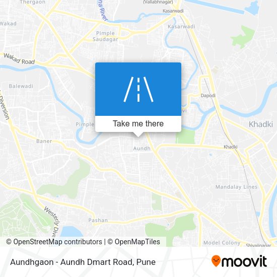 Aundhgaon - Aundh Dmart Road map