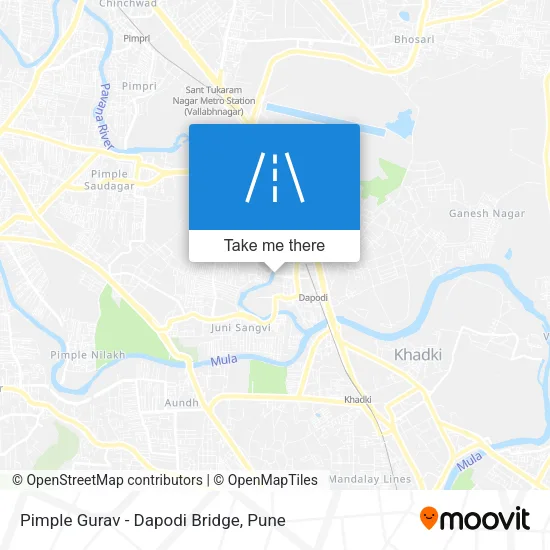 Pimple Gurav - Dapodi Bridge map