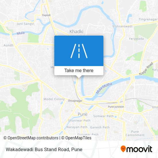 Wakadewadi Bus Stand Road map
