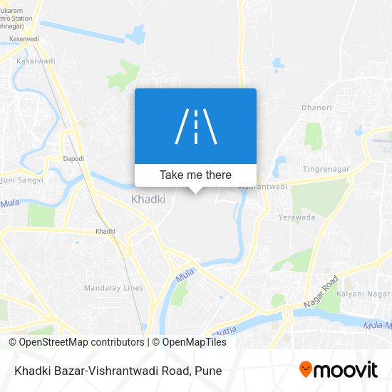 Khadki Bazar-Vishrantwadi Road map