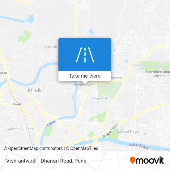 Vishrantwadi - Dhanori Road map