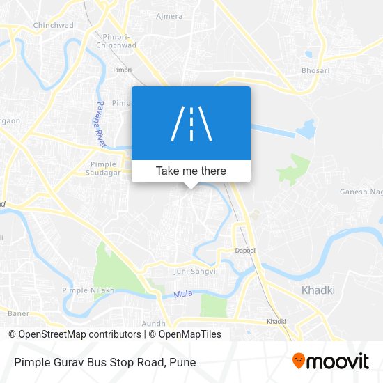 Pimple Gurav Bus Stop Road map