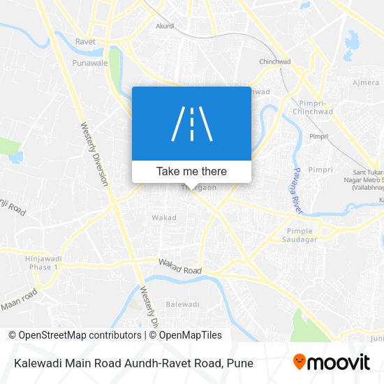 Kalewadi Main Road Aundh-Ravet Road map