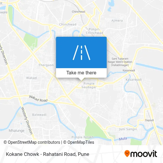 Kokane Chowk - Rahatani Road map