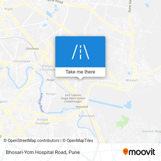 Bhosari-Ycm Hospital Road map
