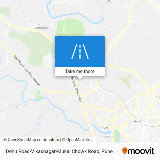 Dehu Road-Vikasnagar-Mukai Chowk Road map