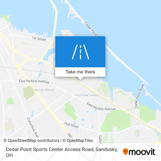 Cedar Point Sports Center Access Road map