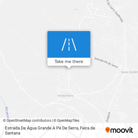 Mapa Estrada De Água Grande A Pé De Serra