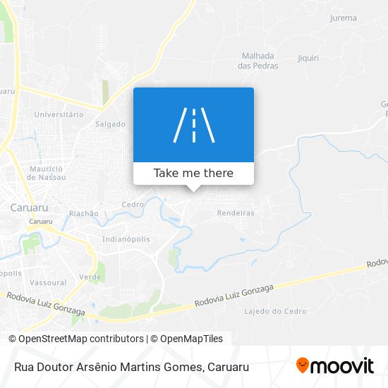 Mapa Rua Doutor Arsênio Martins Gomes