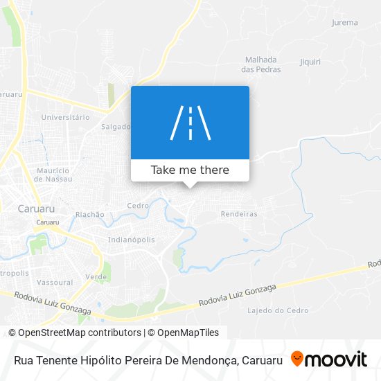 Mapa Rua Tenente Hipólito Pereira De Mendonça