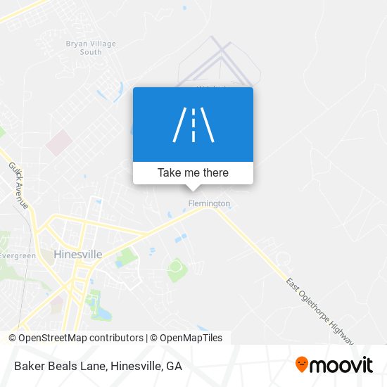 Baker Beals Lane map