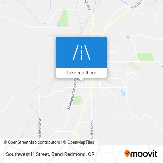Southwest H Street map