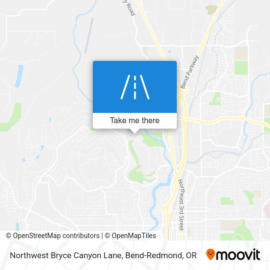 Northwest Bryce Canyon Lane map