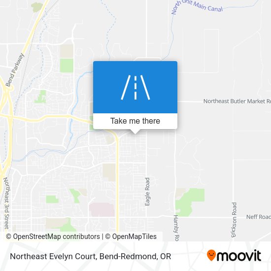 Northeast Evelyn Court map