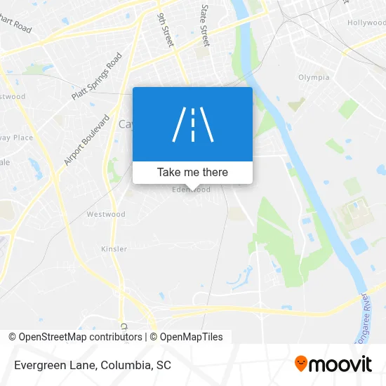 Evergreen Lane map