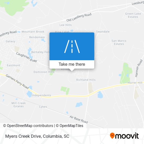 Mapa de Myers Creek Drive