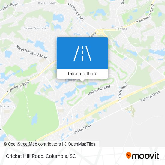 Mapa de Cricket Hill Road