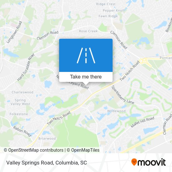 Valley Springs Road map