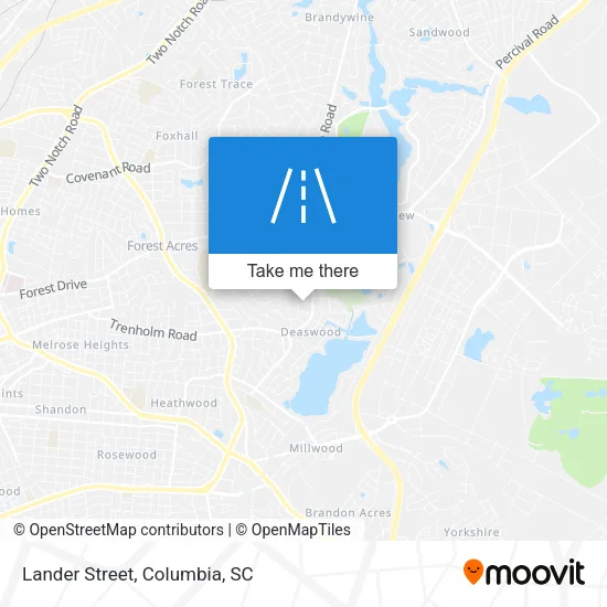 Lander Street map
