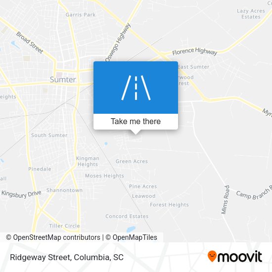 Mapa de Ridgeway Street