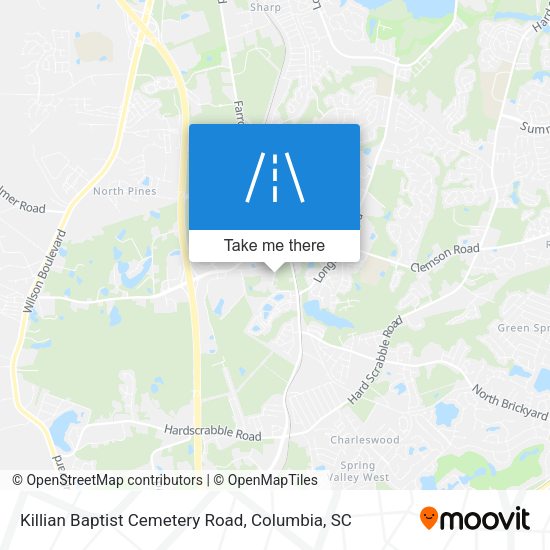 Killian Baptist Cemetery Road map